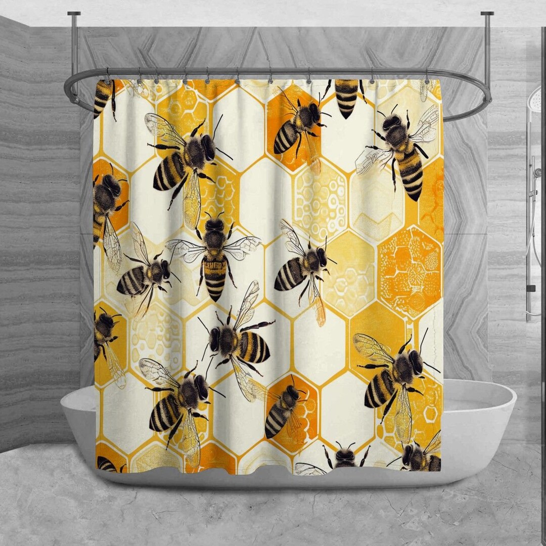 Bee shower curtain discount