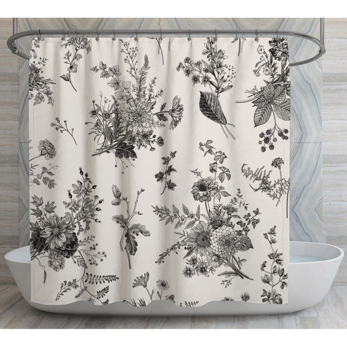 black and white shower curtain