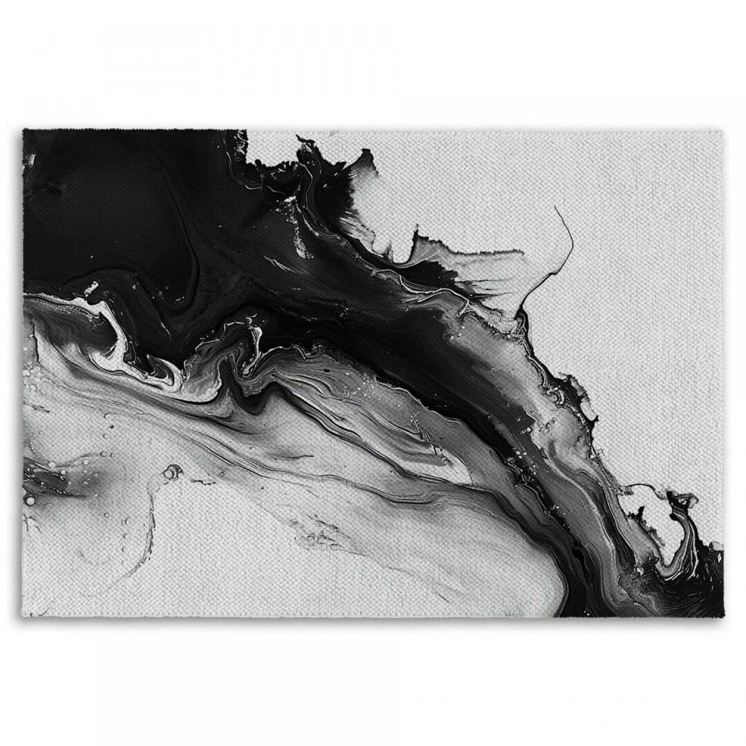 Abstract Black and White Area Rug: Alcohol Ink Art - Etsy