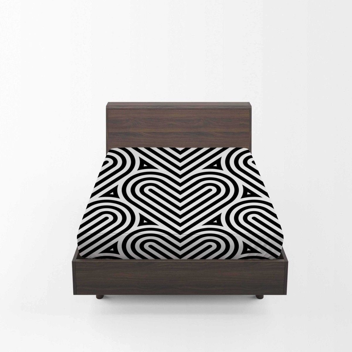 Heart Bed Sheets White Fitted Sheet Heart Bedding Geometric Etsy