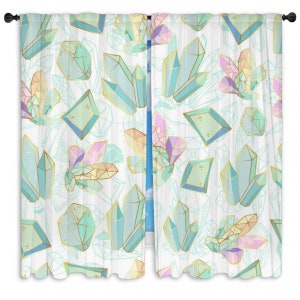 Crystal Window Curtains Holographic Crystal Tower Curtain Panels Blue And Pink Drapes Crystals And Gem Pattern Window Fittings Custom