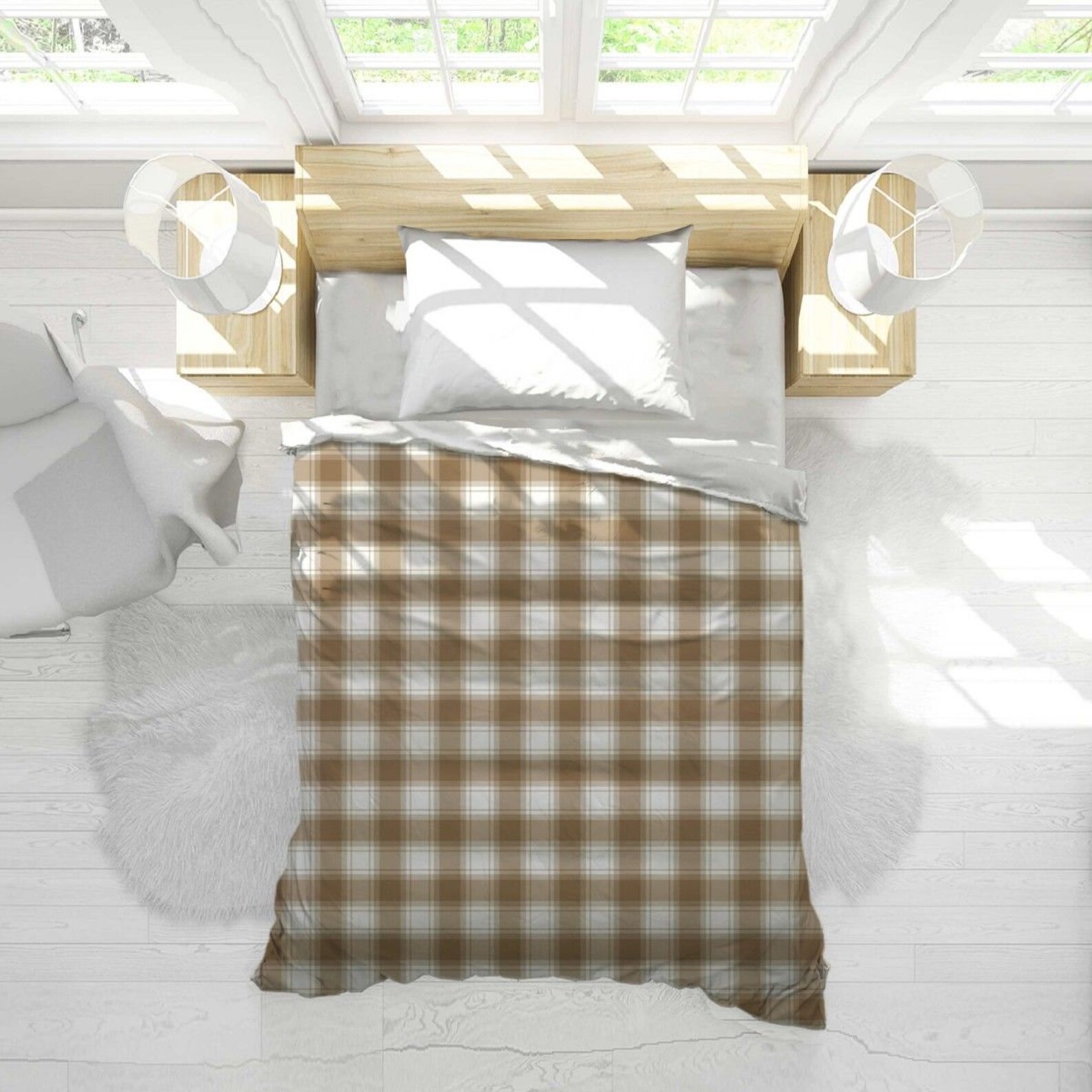 Brown Check Pattern Duvets Classic Checkered Duvet Cover Etsy
