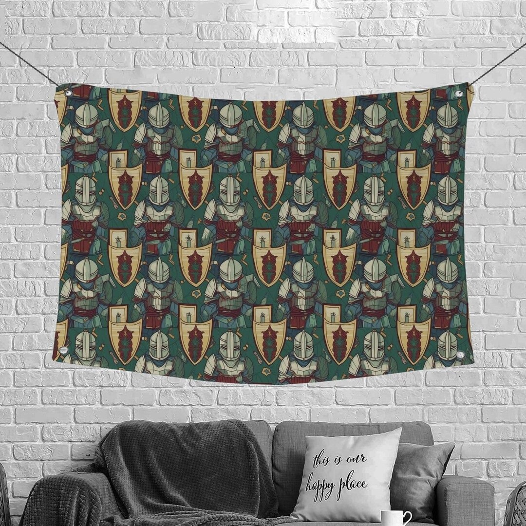 Knight Wall Art Medieval Wall Decor Warrior Tapestry Hollow Etsy