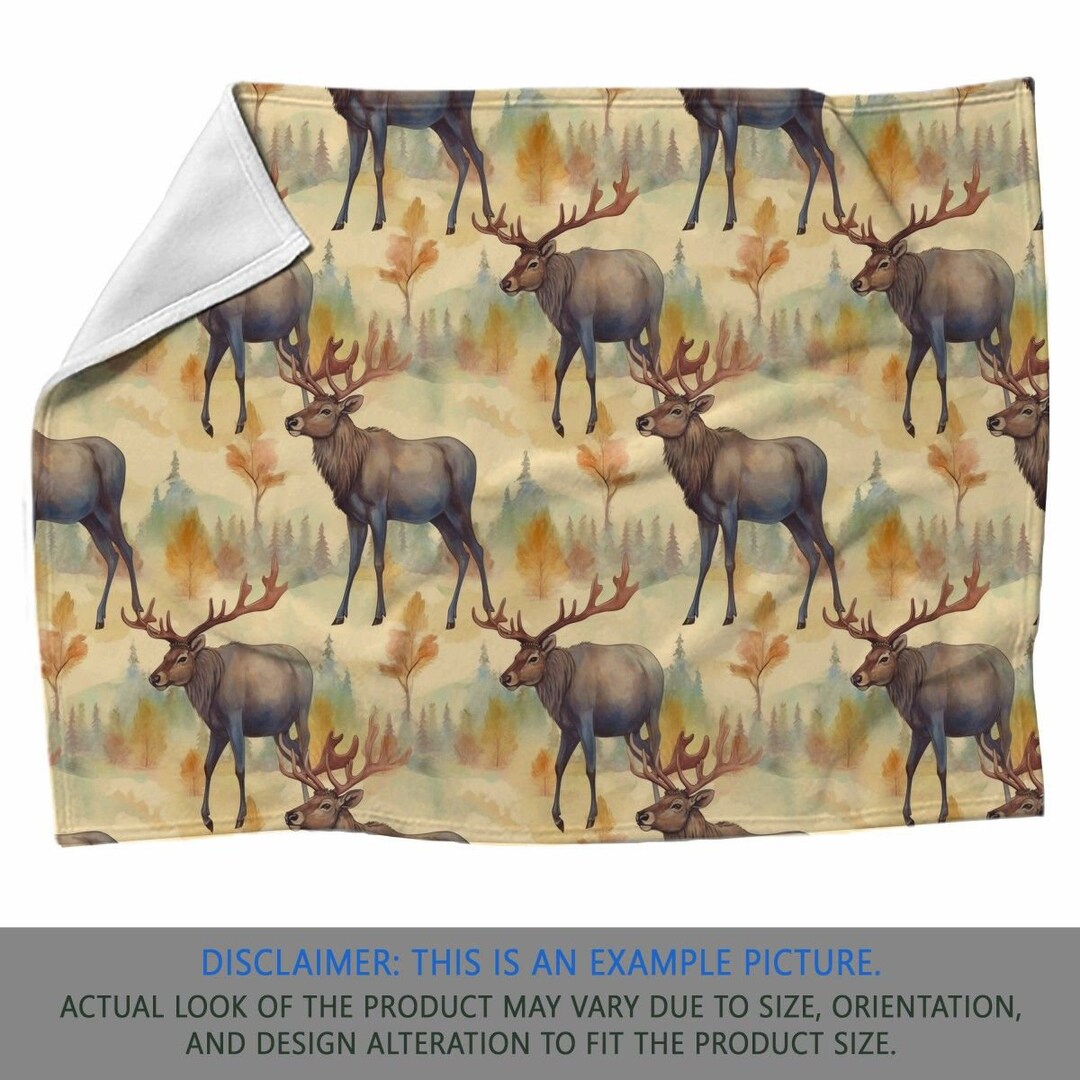 Elk Blanket Farmhouse Blankets Forest Sherpa Blanket Rustic Etsy