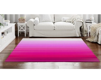 60x39 Inch Soft Area Rug and Carpet Floor Rug,Non-Slip Large Carpet for Bedroom Pink and White Lines 
