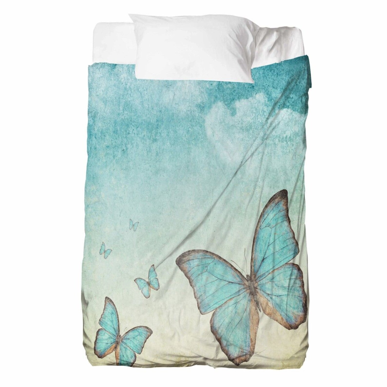 Butterfly Bed Sheets Vintage Flat Sheet Butterfly Bedding Etsy