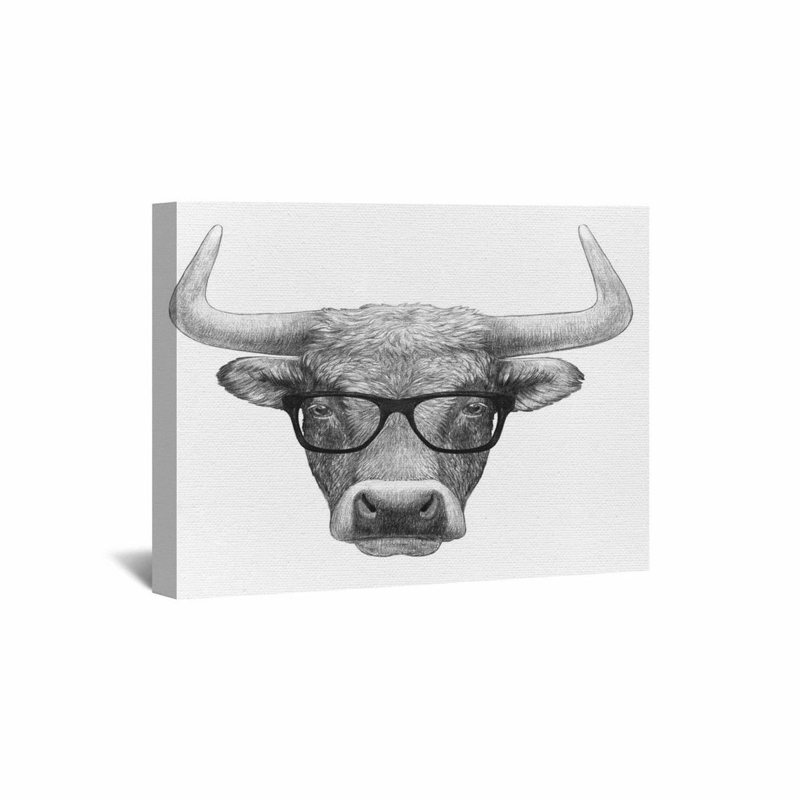 Bull Canvas Wall Art Bull Wall Decor Bull Wall Art Black Etsy
