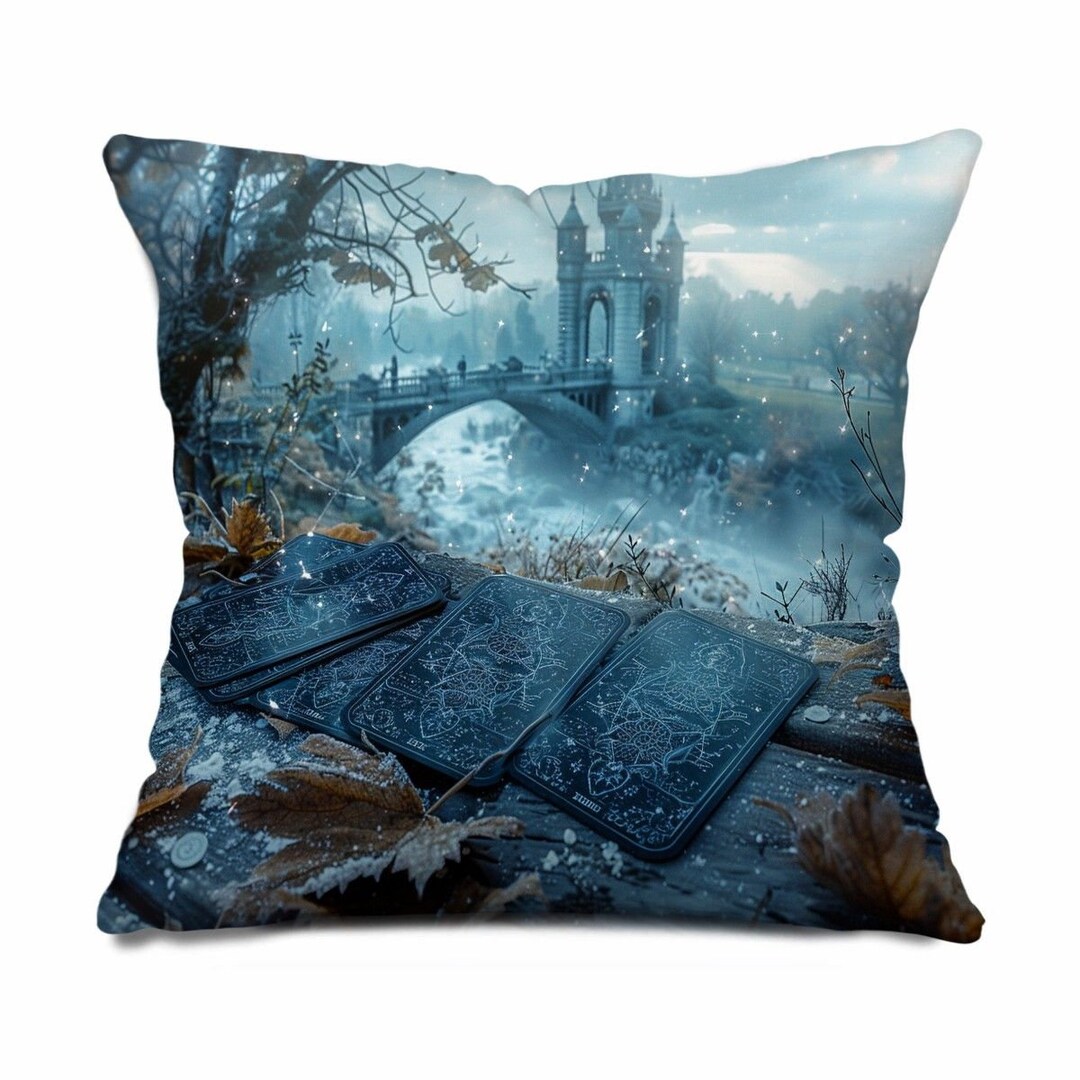 Tarot Cards Pillow, Mysticism Pillow Cover, Mysterious Throw Pillow