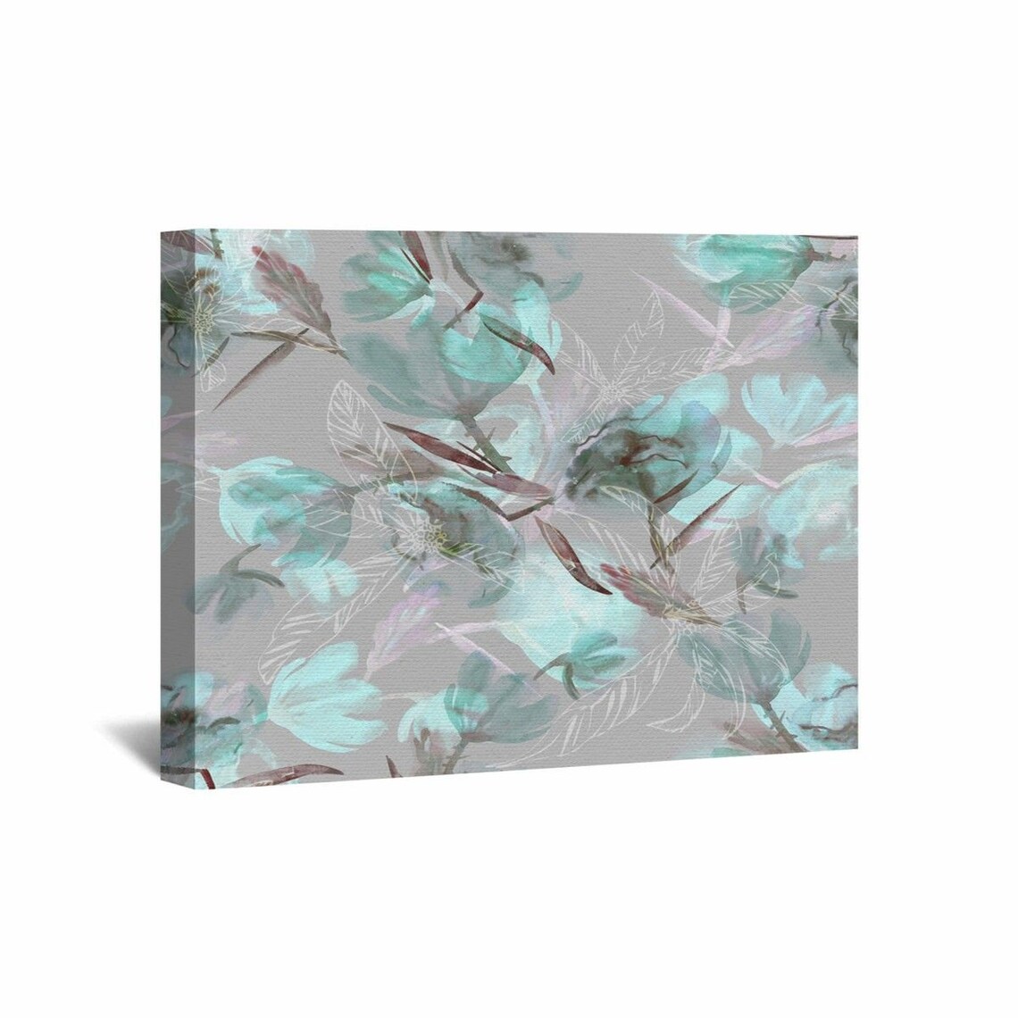 Abstract Floral Canvas Art Abstract Floral Wall Art Grey And Etsy