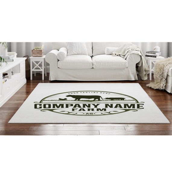 Cattle Farm Logo Area Rug Farm Rug Brand Rug Logo Rug Etsy