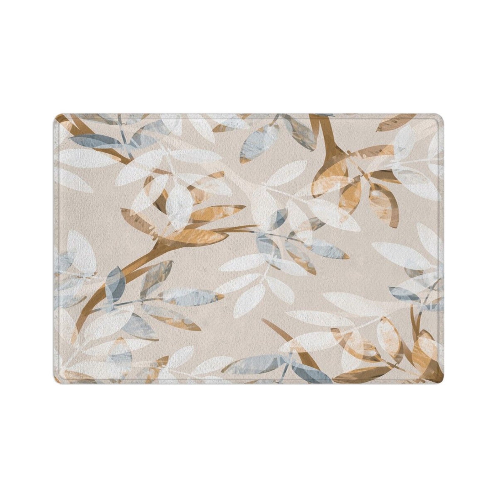 Leaf bathroom rug botanical bath mat plant bath mat beige Etsy