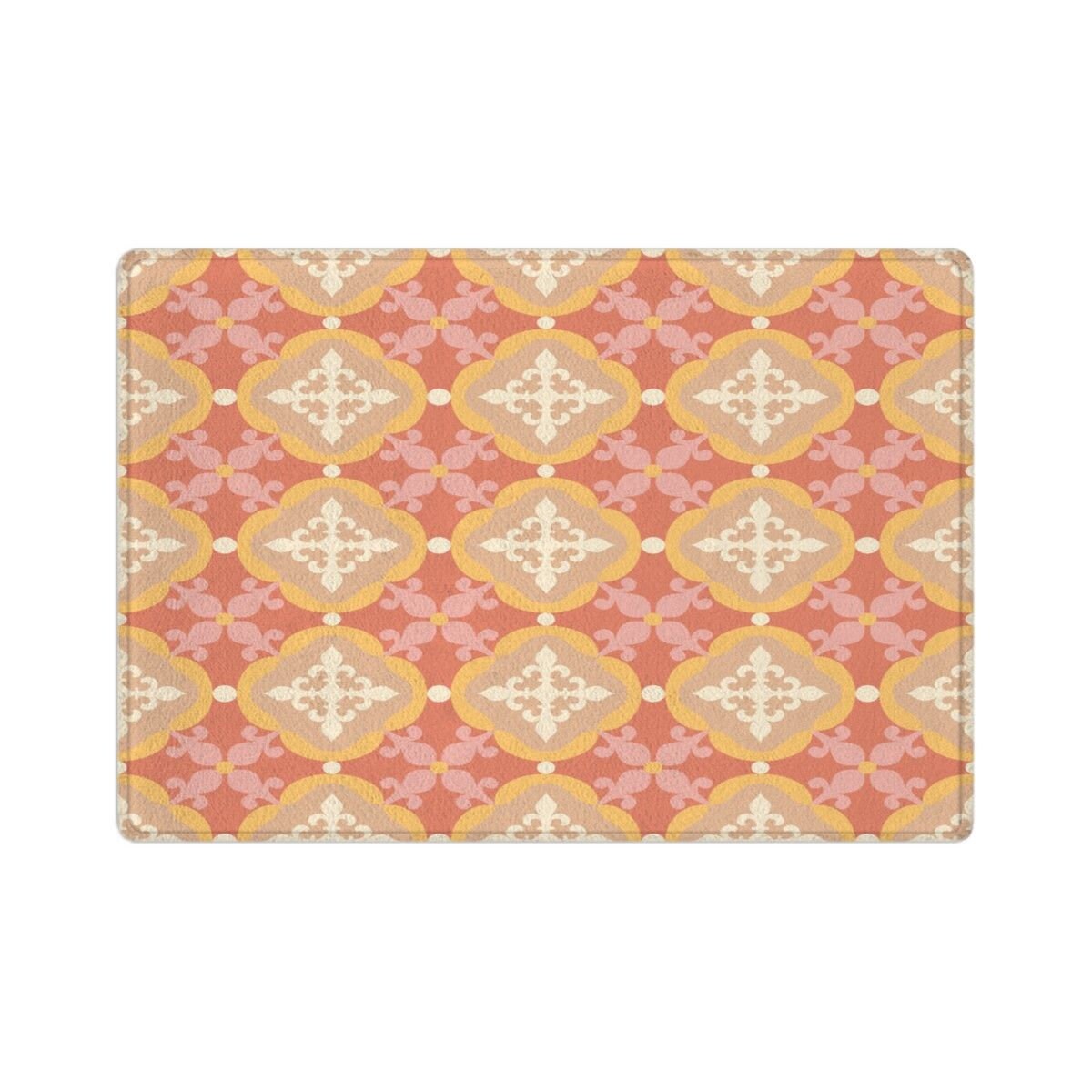 Peach bath mats geometric bath mat peach fleur de lis bath Etsy