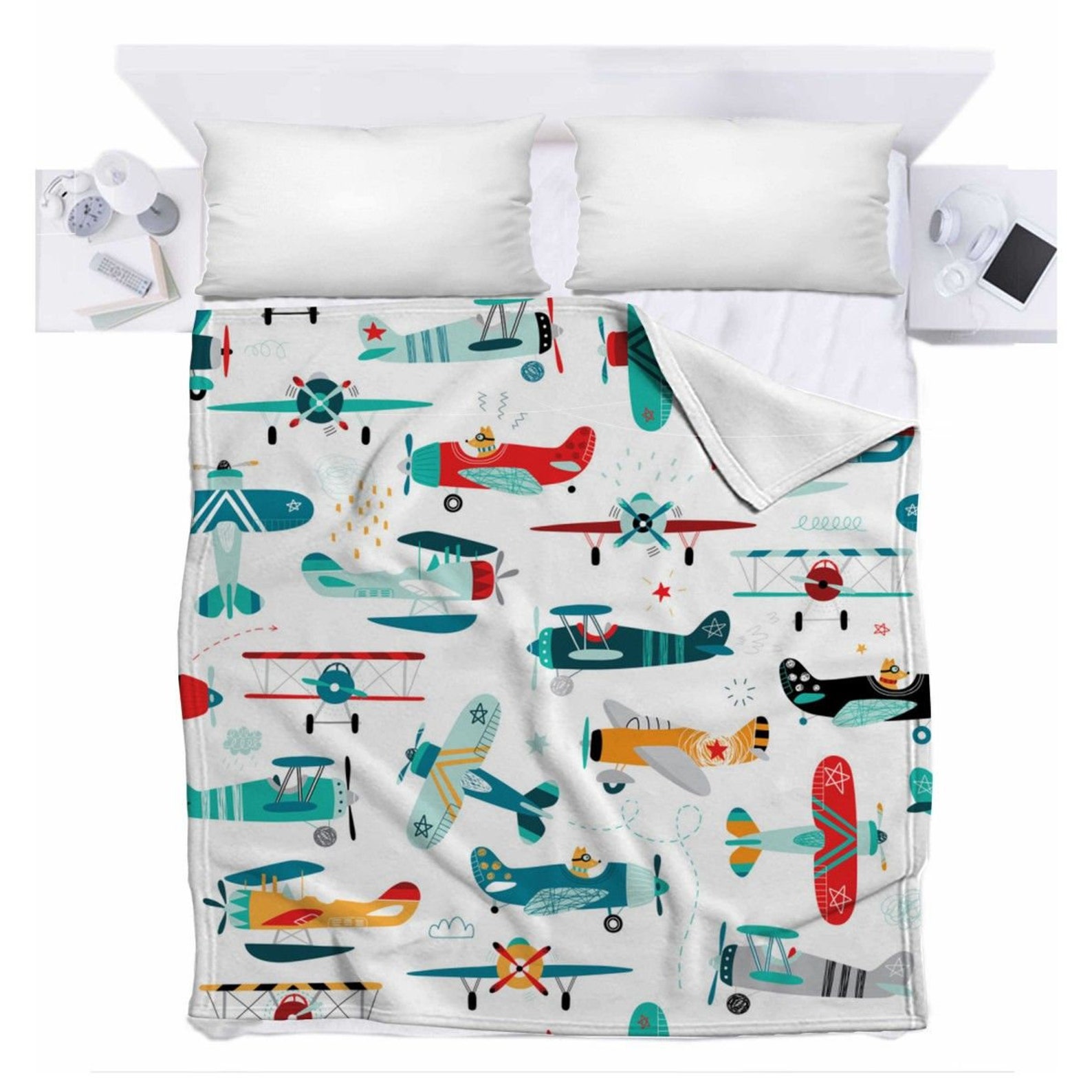 Airplane Bedding Airplane Bedspread Airplane Blanket Cute Etsy