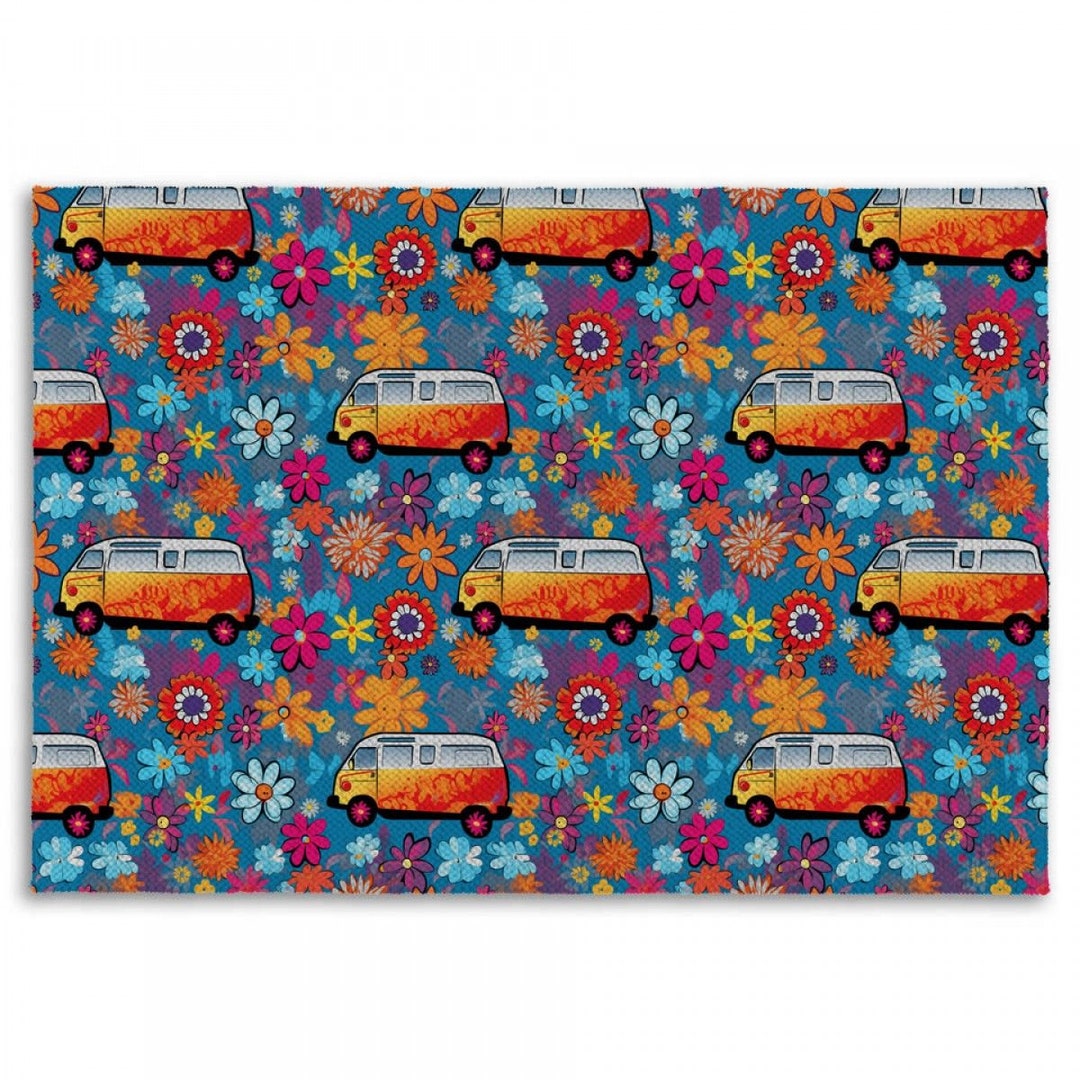 Hippie Rug Retro Rugs Floral Area Rug Funky Living Room Etsy