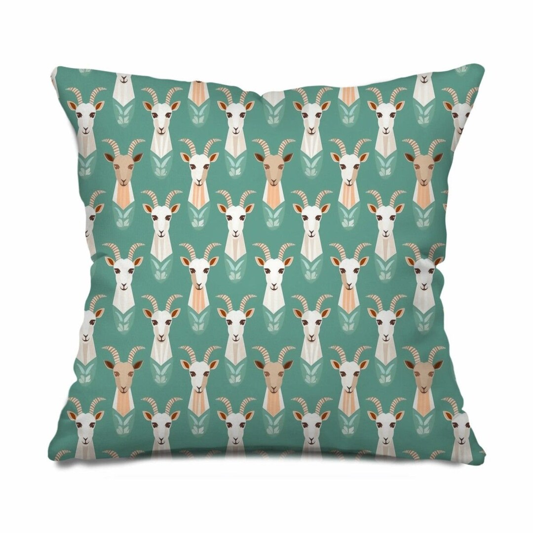Goat Pillow, Farm Animal Pillow Cover, Barn Throw Pillow, Farmhouse