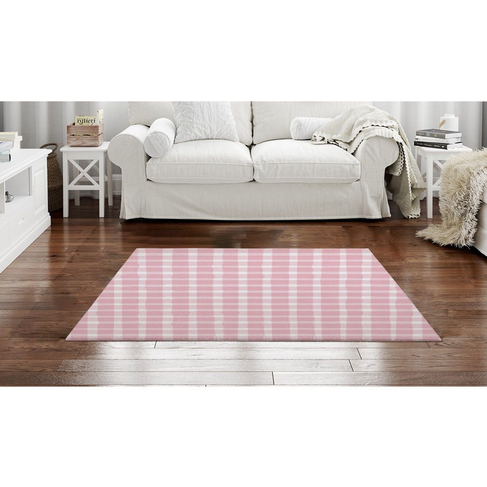 Pink Rugs Pastel Area Rug Pink Checkered Area Rugs Etsy