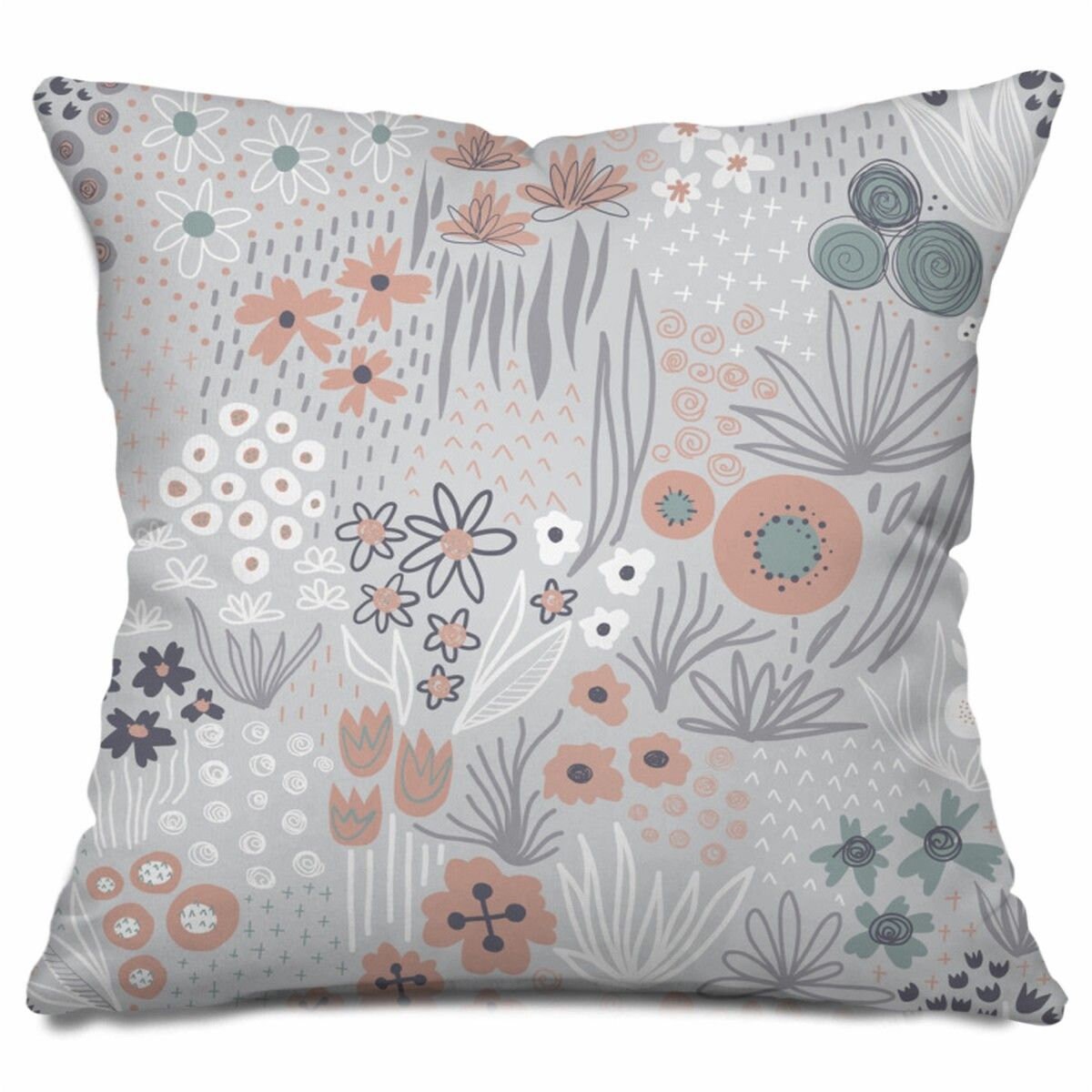 Grey And Pink Pillow Gray Floral Pillow Grey And Pink Ditsy Etsy