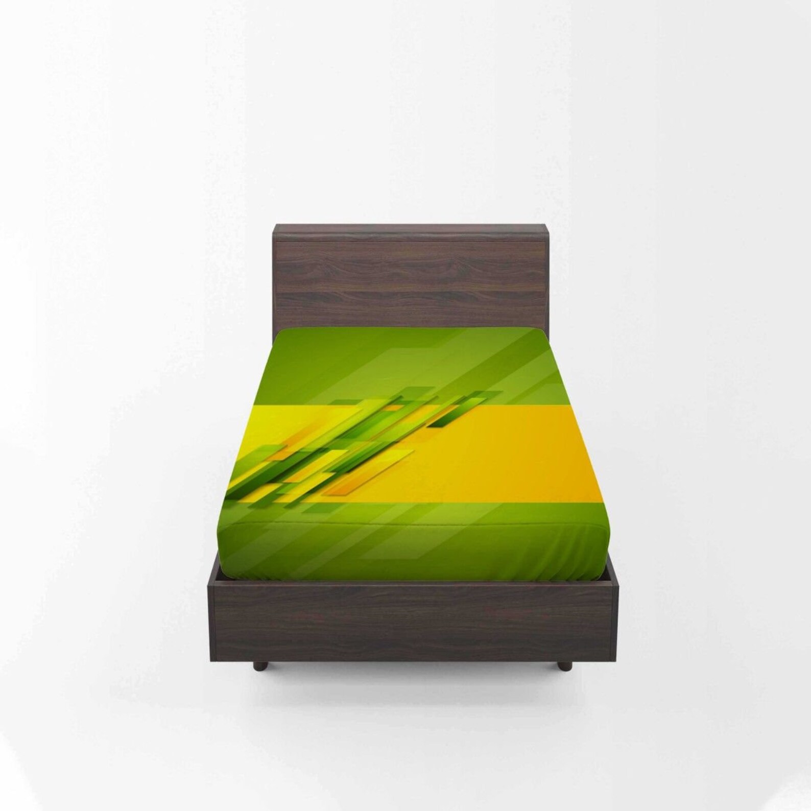 Green And Yellow Bed Sheet Bright Yellow Bedspread Lime Etsy