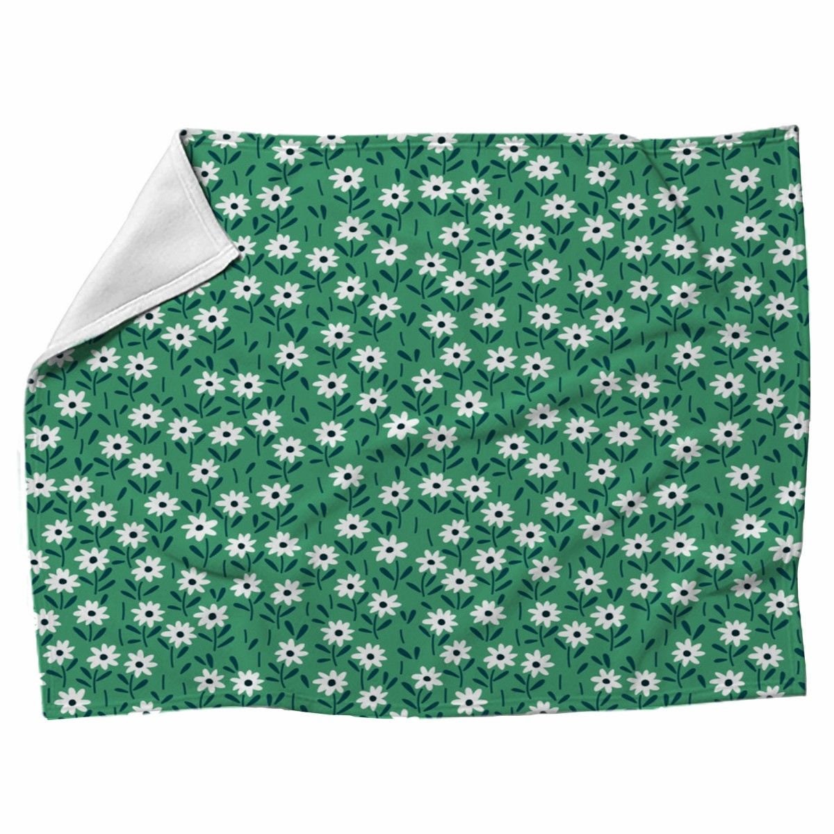 Green Blankets Green Floral Blanket Green Ditsy Blankets Etsy
