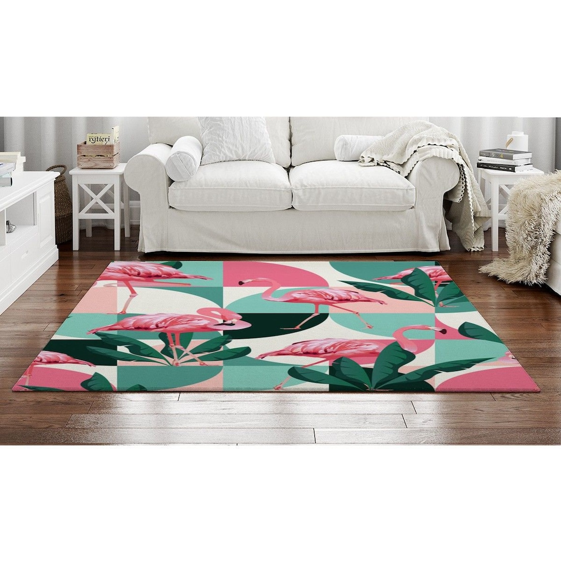 Flamingo Rugs Flamingo Area Rug Beach Flamingo Art Area Rug Etsy