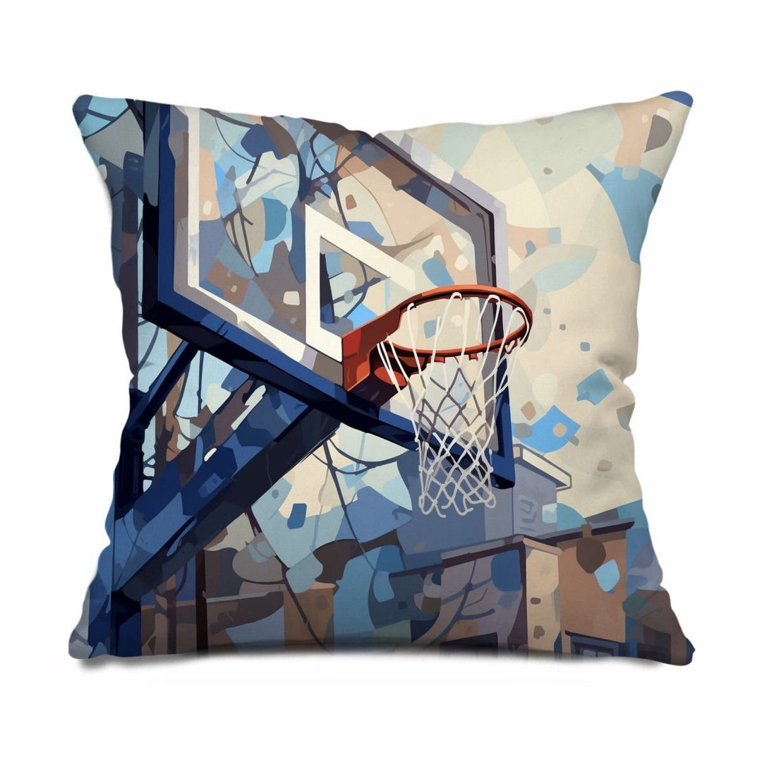 Basketball Pillow, Kids Room Pillow Cover, Basketball Team Throw Pillow