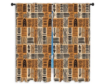 African Window Curtain, Traditional Curtains, Ethnic Curtain Panel, Tribal Window Treatment, Bohemian Home Decor