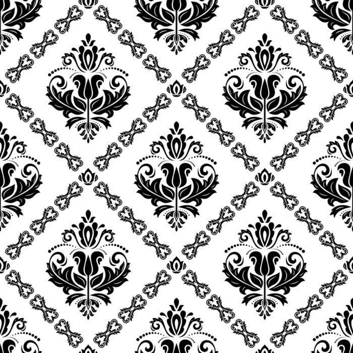 Black and White Damask Rugs Damask Pattern Rugs Damask Area Etsy