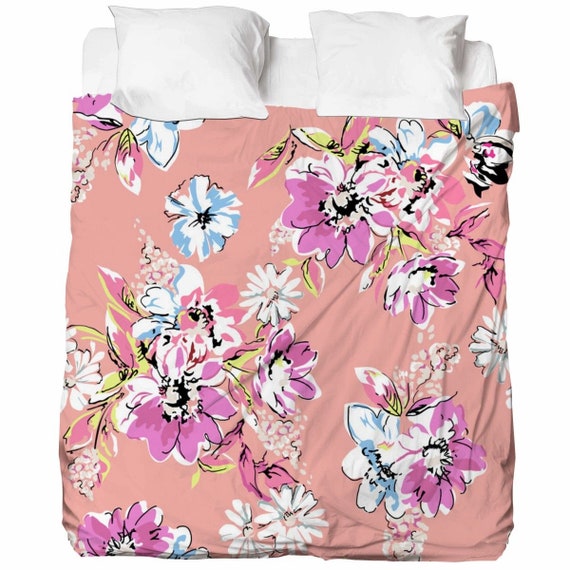 Floral Flat Sheet Flower Bed Sheets Floral Bedding Cute | Etsy