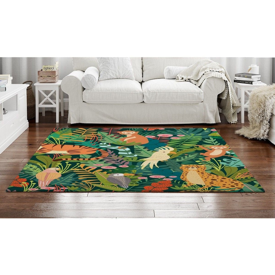 green safari rug