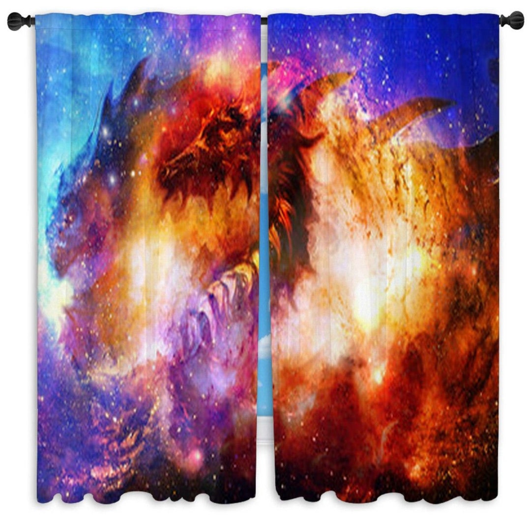 Dragon Window Curtains Dragon Curtains Colorful Curtains Personalized ...