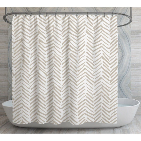 White Cotton Shower Curtain Etsy