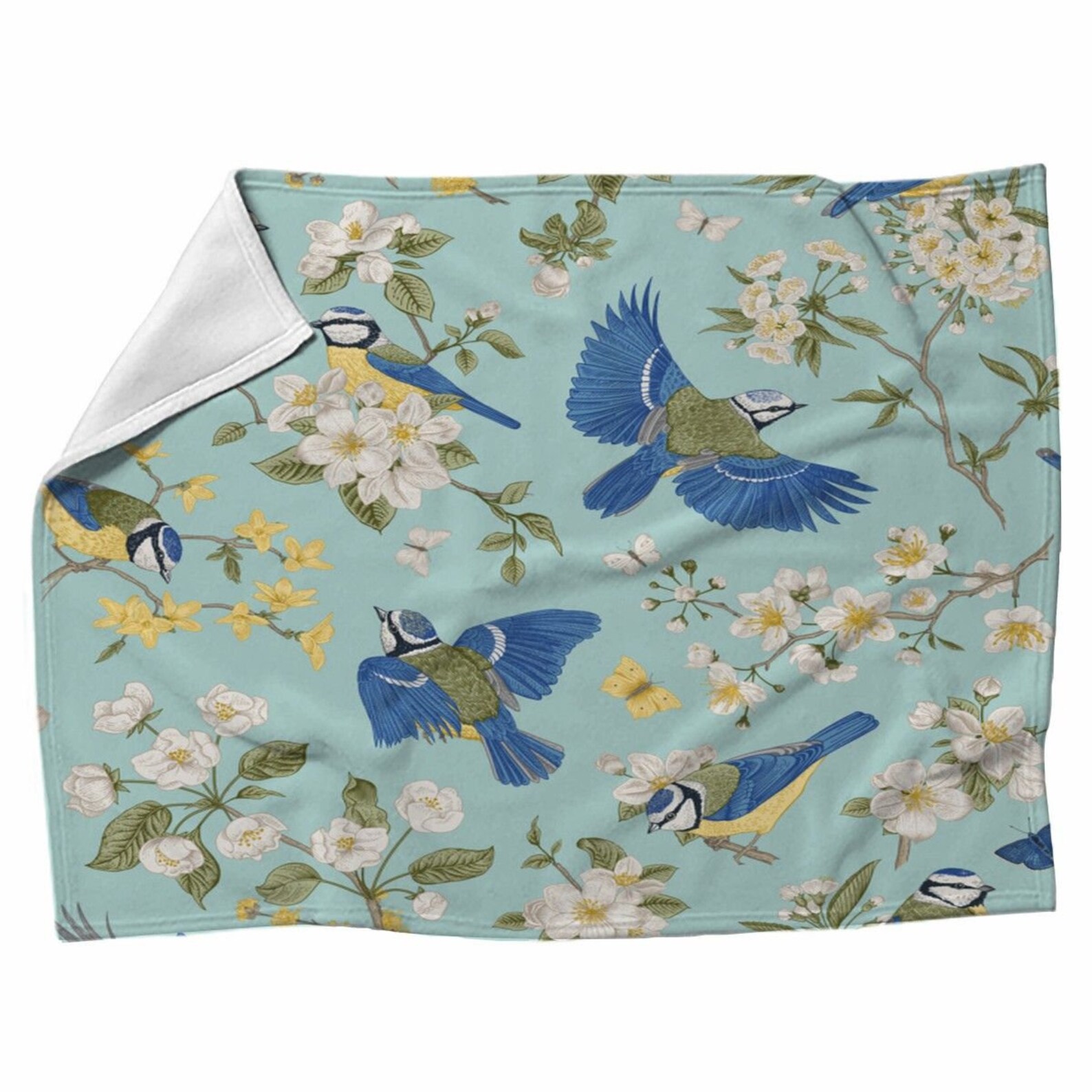 Blue And Yellow Blankets Blue And Yellow Toile Blankets Etsy