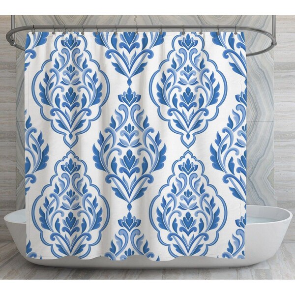 Blue White Damask Etsy