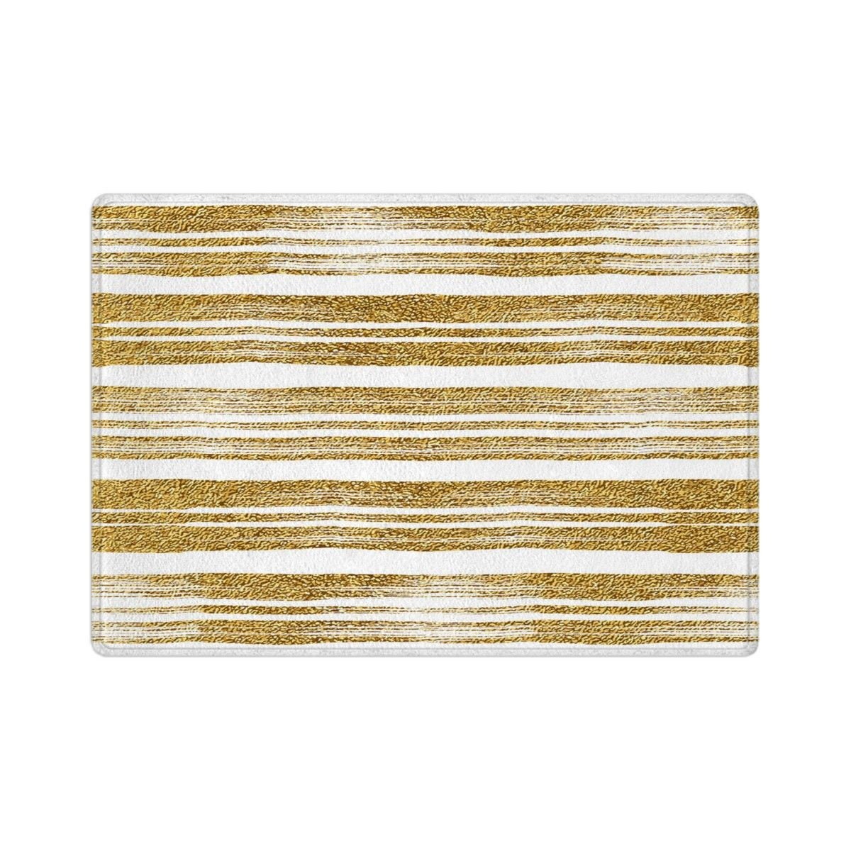 Gold Stripes Bath Mats Grunge Shiny Lines Bath Rugs Gold and Etsy UK