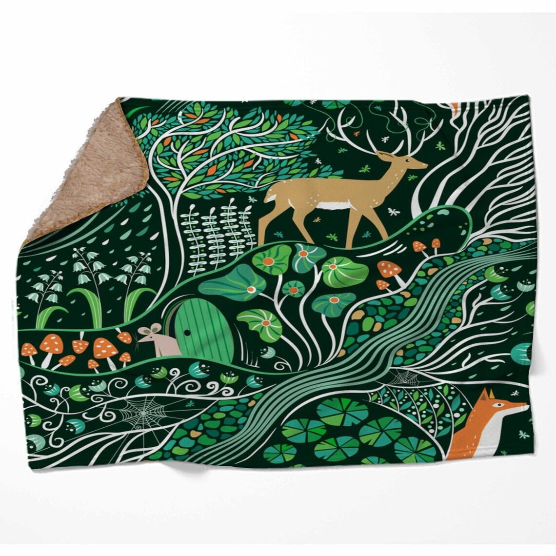 Forest Blanket Nature Throw Blanket Green Throw Blanket Etsy