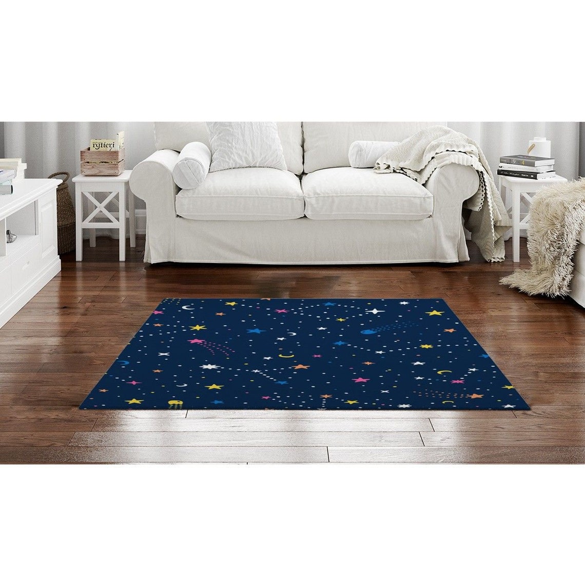Navy Area Rug Navy Rug Night Sky Rug Constellation Rug Etsy