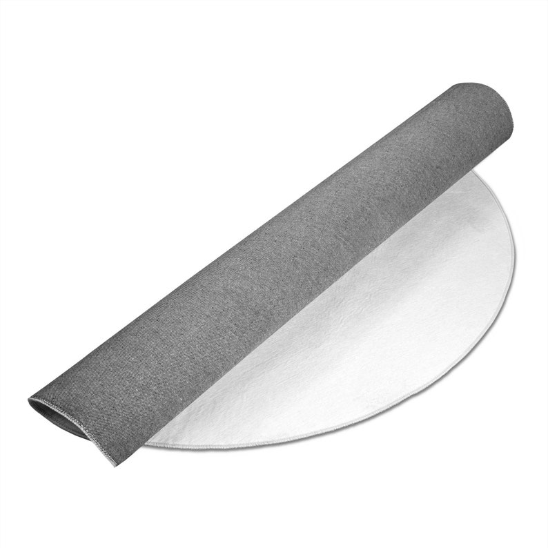 Sage Green Round Rugs White Vector Leaves on Green Circle Etsy