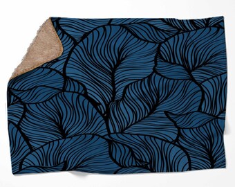 Neon Palm Leaf Edm Print Blanket