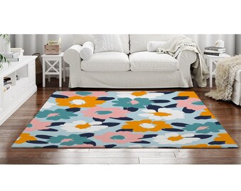 Area Rugs 63x48in Pink and Blue Flowers Thick Soft Non-Shedding Indoor Home Decor for Living Room Bedroom Kitchen Area Rugs 63x48in Pink and Blue Flowers Thick Soft Non-Shedding Indoor Home Decor for Living Room Bedroom Kitchen