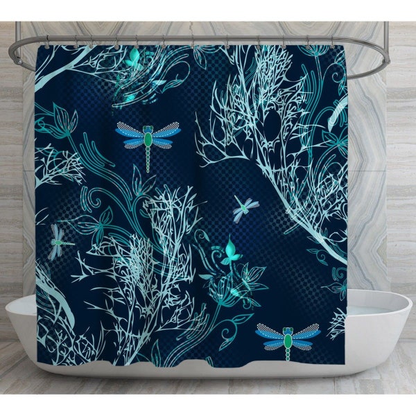 Teal Shower Curtain Etsy