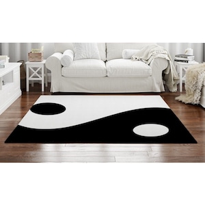 Yin Yang Rugs Yin Yang Area Rugs Abstract Yin Yang Symbol Rug Black And White Area Rugs Meditation Rug Meditation Carpet Custom Rugs