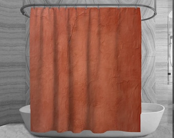 Solid Terracotta Shower Curtains Solid Bath Decor Grunge Terracotta Shower Curtain Terracotta Shower Curtain Burnt Orange Bathroom Decor