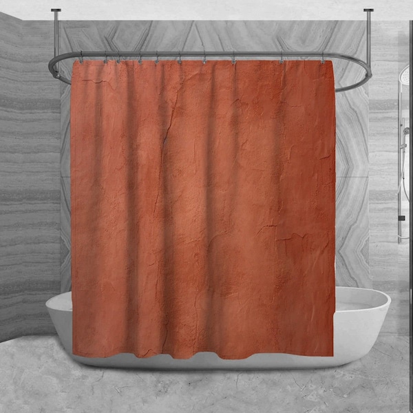 Solid Terracotta Shower Curtains Solid Bath Decor Grunge Terracotta Shower Curtain Terracotta Shower Curtain Burnt Orange Bathroom Decor