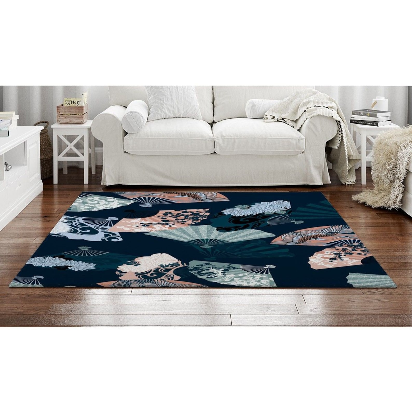 Japanese Rugs Japanese Area Rugs Japanese Fan Pattern Rug Etsy