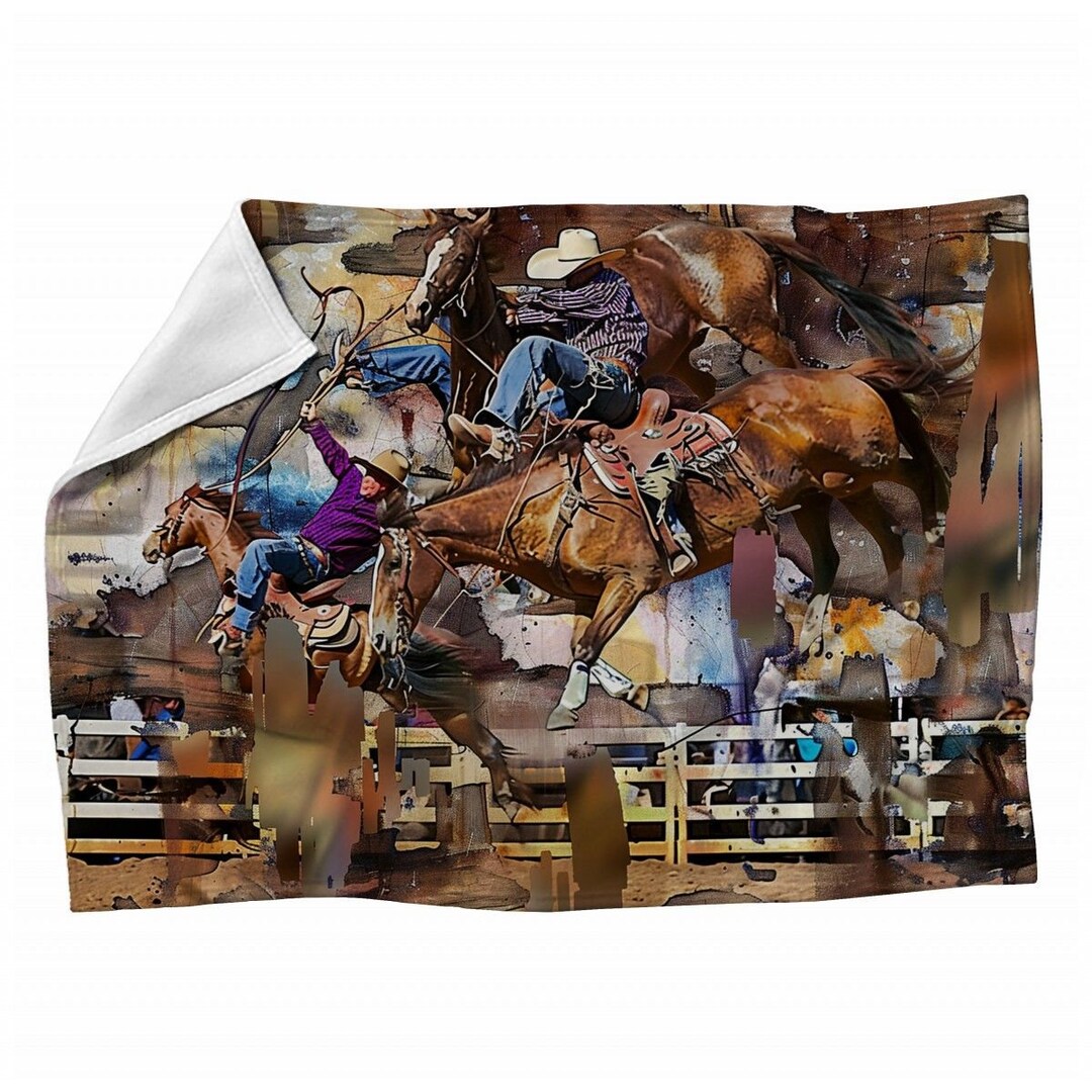 Rodeo Blanket, Sports Blankets, Action Sherpa Blanket, Abstract Throw ...
