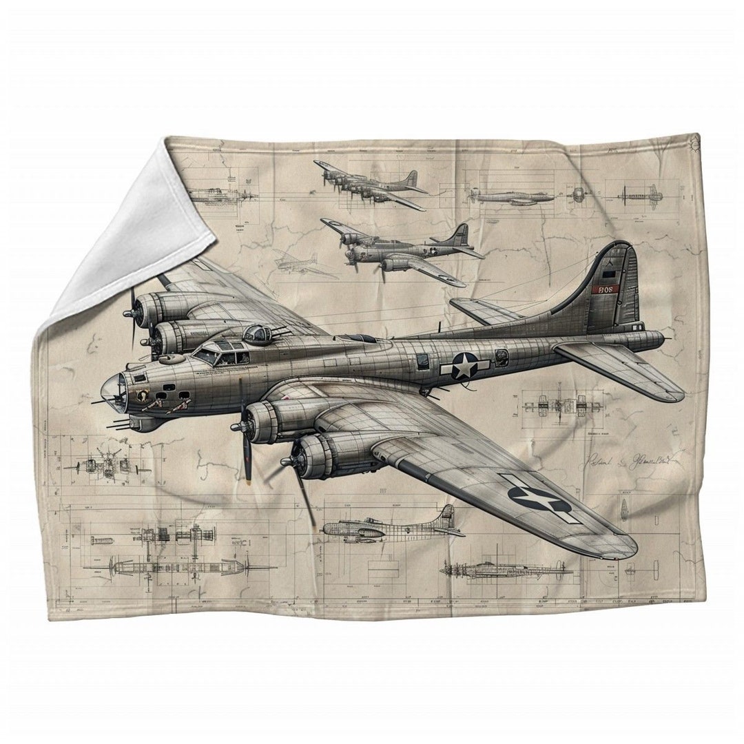 Airplane Pattern Print Blanket