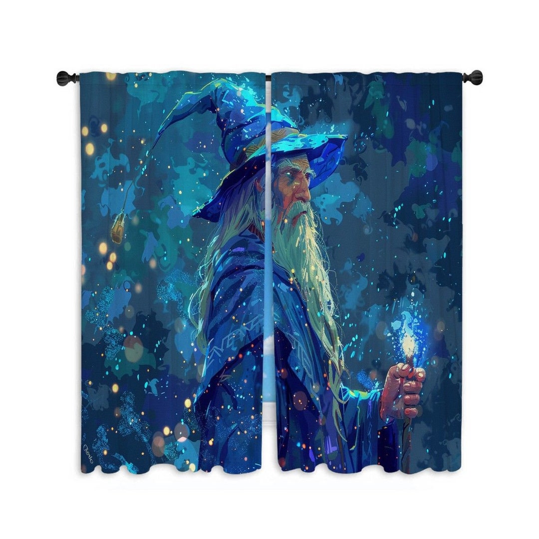 Wizard Window Curtain, Fantasy Curtains, Mystical Curtain Panel ...