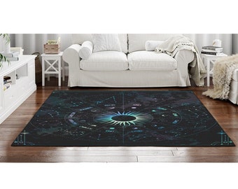 ALAZA Howling Wolf and Bare Tree Moon Space Area Rug Rugs for Living Room Bedroom 5'3x4' ALAZA Howling Wolf and Bare Tree Moon Space Area Rug Rugs for Living Room Bedroom 5'3x4'