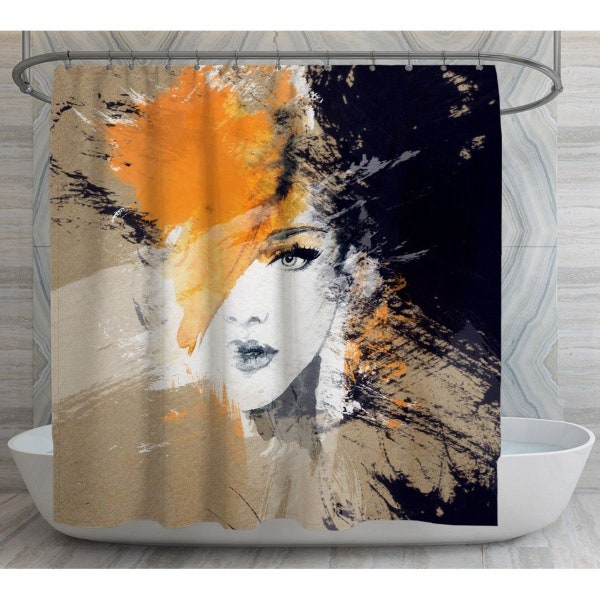 Black and Beige Shower Curtains Etsy