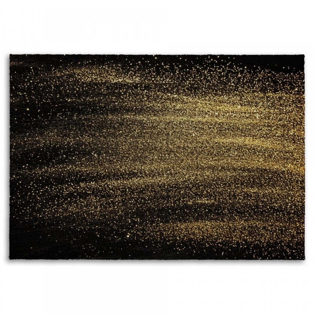 Micro Gold Button Rug Texture Gold Glitter Print Area Rug: Black Textured Rug - Etsy